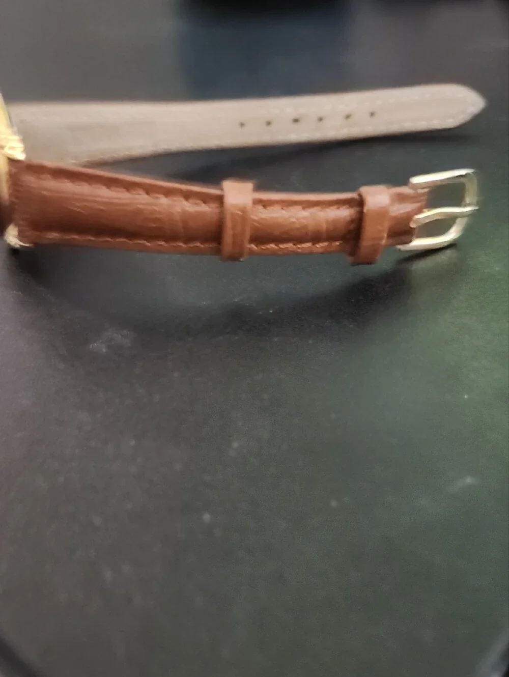 Embassy Women's Brown Leather Strap Gold-Tone Watch